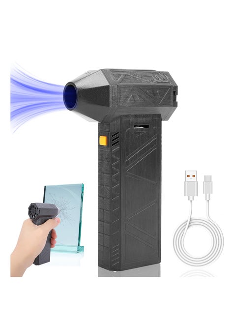 Jet Dry Mini Blower, 130000 RPM Portable Mini Jet Blower, Super Jet Fan Adjustable Speeds and Rechargeable, Cordless Jet Blower Car Dryer with Large Battery, and Type-C Fast Charging