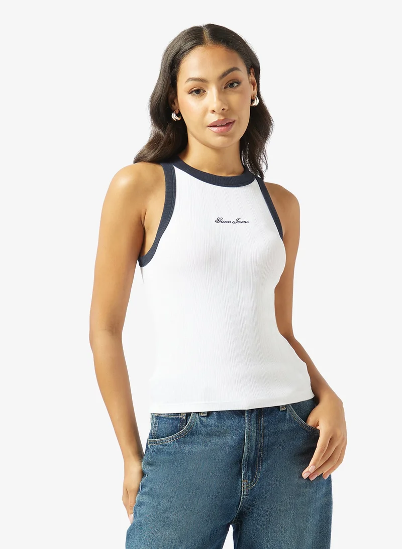 جيس جينز تي شيرت بأكمام قصيرة وياقة دائرية