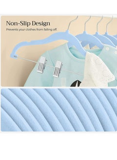 Red Dot Gift 20-Pack  Of Baby Velvet Pants Hangers With Cilp Non-Slip Clothes Hangers with clip for Kids,Space Saving,Kids Pants Hangers or Baby Closet Organizer  - Image 2