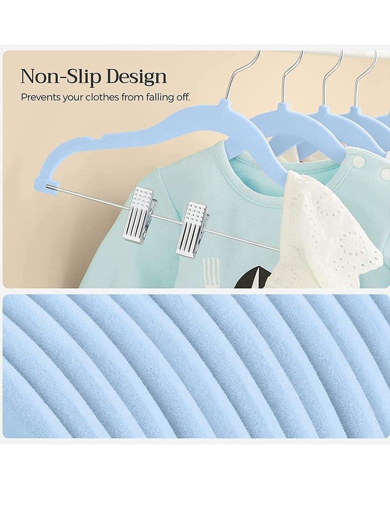 Red Dot Gift 20-Pack  Of Baby Velvet Pants Hangers With Cilp Non-Slip Clothes Hangers with clip for Kids,Space Saving,Kids Pants Hangers or Baby Closet Organizer  - Image 2