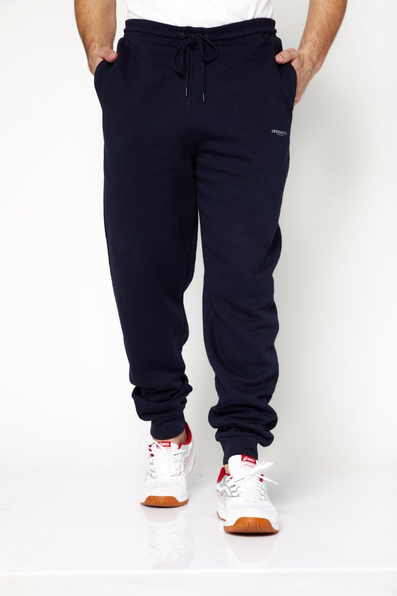 CROSSHATCH Men 2Pcs Regular Fit Solid Jogger Pants, Navy - Image 1