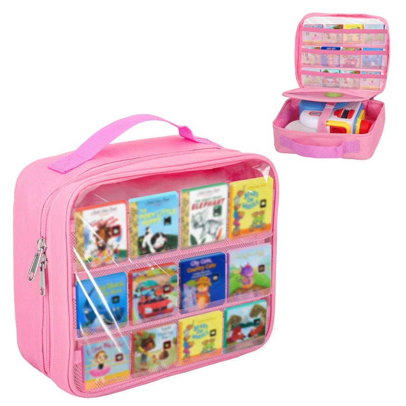 Taladad Carrying Case Compatible with Little Tikes Story Dream Machine Books Starter SetPortable Storage Bag with Handle for StorytimeLittle Golden BookLittle Puppy Character Pink - Image 2