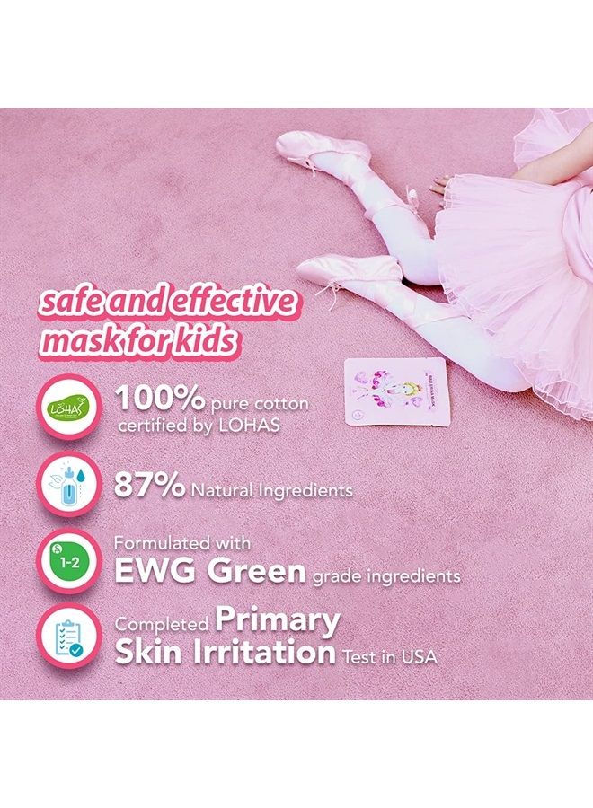 peach and قناع وجه باليرينا للأطفال | قناع وجه مصنوع من 100% قطن (10 قطع) - Image 3