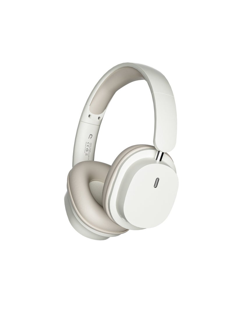 Generic - QCY H3 ANC wireless headphones with active noise cancellation, high-resolution audio, Bluetooth 5.4, microphone, 60 hours playback, multi-point connection, foldable design (white). - Image 1