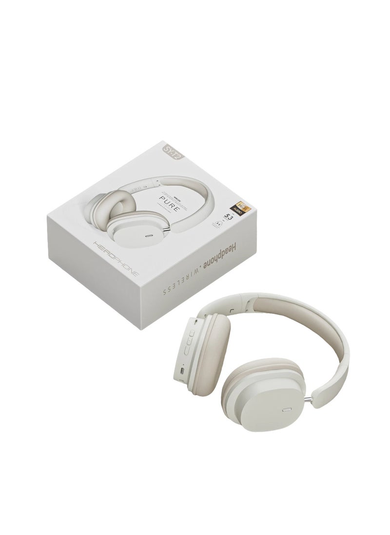Generic - QCY H3 ANC wireless headphones with active noise cancellation, high-resolution audio, Bluetooth 5.4, microphone, 60 hours playback, multi-point connection, foldable design (white). - Image 1