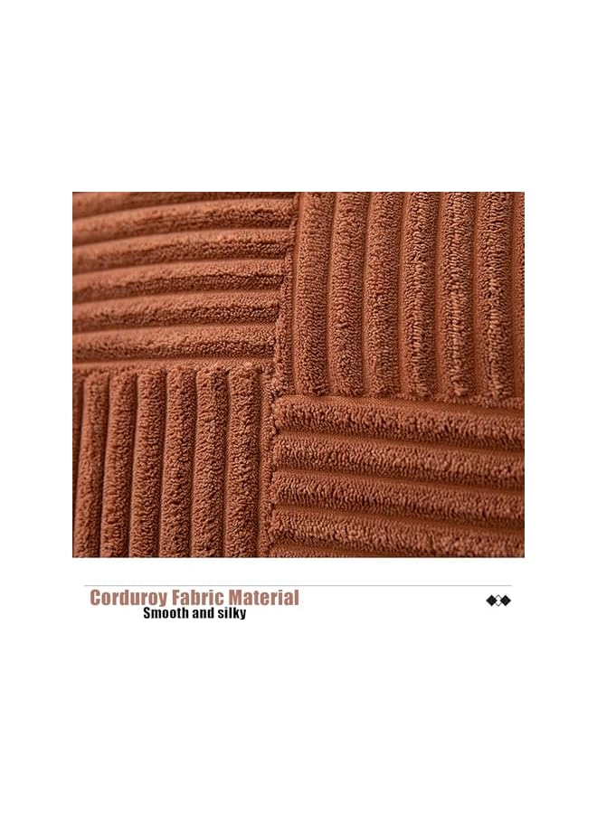 The Bros غطاء وسادة مزخرف بلون الصدأ 2 قطعة 18x18 بوصة من قماش الكوردuroy، وسادة ناعمة بتصميم بوهيمي، زخرفة منزلية بتفاصيل ملونة، للكنبة أو السرير أو غرفة المعيشة 45x45 سم (2) - Image 4