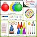 LINAYE Carnival Games Combo Set Outdoor Activities Field Day Lawn Yard Family Reunion Fall Festival Games Hopper Balls Dart Board for Kids Ring Toss Egg and Spoon for Kids Birthday Party - Image 4