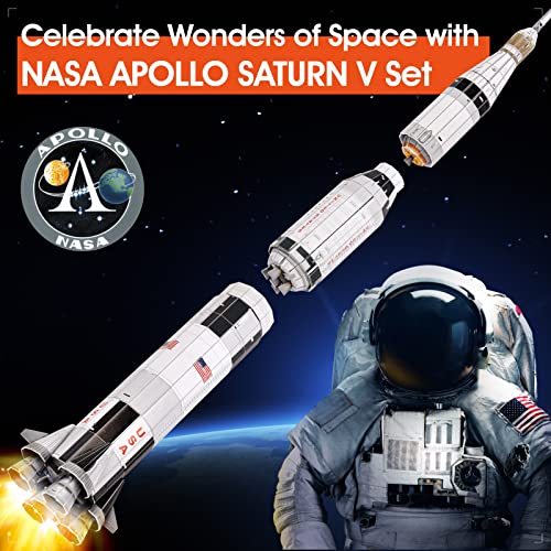 CubicFun NASA Apollo Saturn V 3D Puzzles for Adults Kids Space Toys for Boys 5-8 Rocket Ship, Puzzles for Kids Ages 8-10 12-14 Crafts for Adult Space Exploration Puzzle Model Kit, 136 Pieces Easter Gifts - Image 2