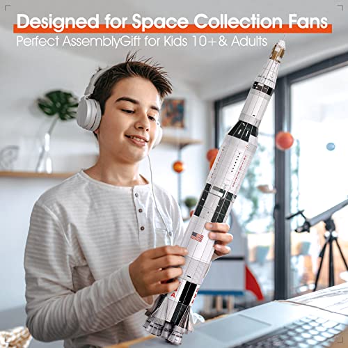 CubicFun NASA Apollo Saturn V 3D Puzzles for Adults Kids Space Toys for Boys 5-8 Rocket Ship, Puzzles for Kids Ages 8-10 12-14 Crafts for Adult Space Exploration Puzzle Model Kit, 136 Pieces Easter Gifts - Image 4