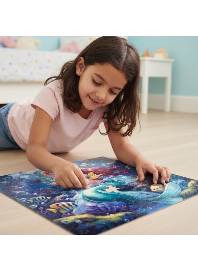 Mermaid Glitter Princess – Shiny Glitter Effect – Kids Jigsaw Puzzle – 100 PCS (430×290mm) - Image 3
