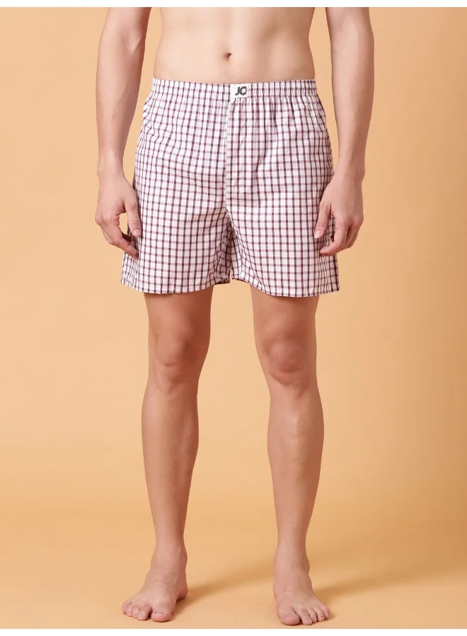 Joven Joven Men Checked Cotton Boxer Shorts Pack of 2