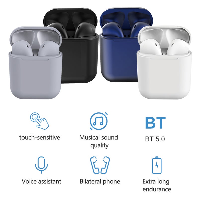 Inpods 12 BT5.0 TWS Wireless Headphones In-Ear Stereo Sound Auto Pairing Touch Control Waterproof Sports Headset (White) - Image 2