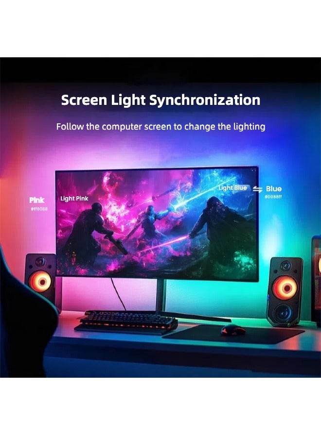 Sync RGB Gaming LED Light Bar LED strips 27 Inch Sticking behind Computer Screen - Image 2