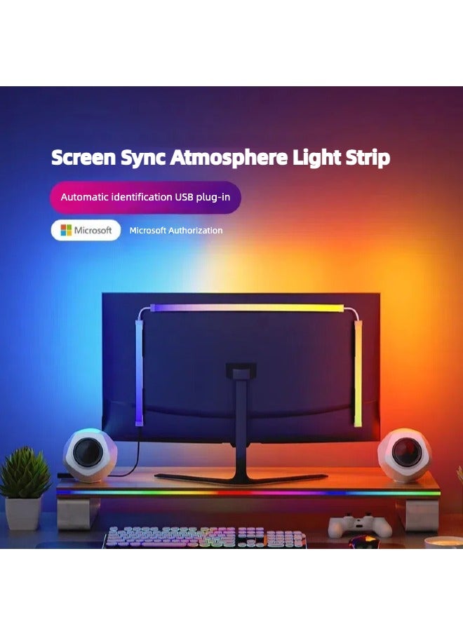 Sync RGB Gaming LED Light Bar LED strips 27 Inch Sticking behind Computer Screen - Image 1