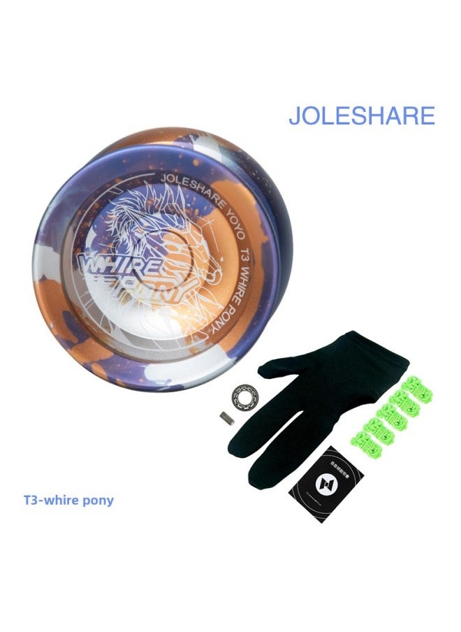 Generic JOLESHAREYOYOS Lexiang Yo-yo T3 White Foal Metal Yo-yo Professional Competitive Competition Fancy Yo-yo-Color:Burning Clouds-Specifications:Others  - Image 1
