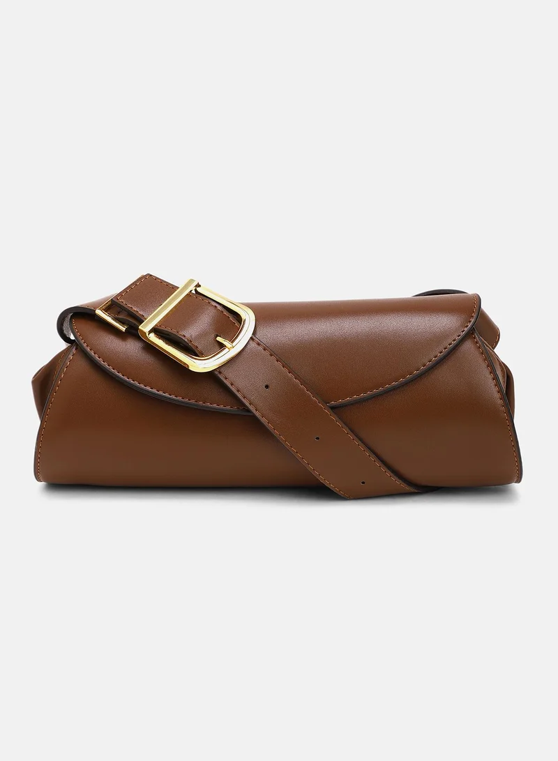 صوص هاوت Women's The Edge-Fold Sling Bag - Chocolate Brown