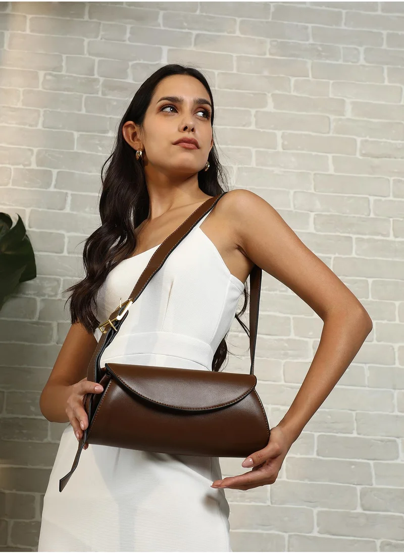 صوص هاوت Women's The Edge-Fold Sling Bag - Chocolate Brown