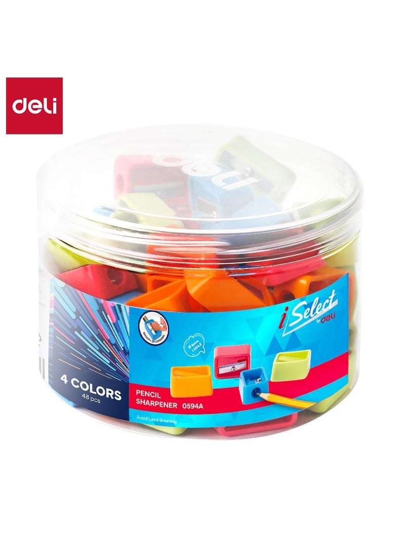 Deli E0594A Economical Pencil Sharpener, 1-Hole for 6.9–8mm Pencils Assorted Colors – Ideal for School and Office Use - Image 1