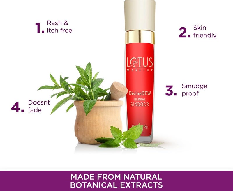 Lotus Makeup Lotus MakeUp Divine Dew Herbal Sindoor Love Drop Water and Smudge Resistant Preservative Free 8g Pack of 3  - Image 4