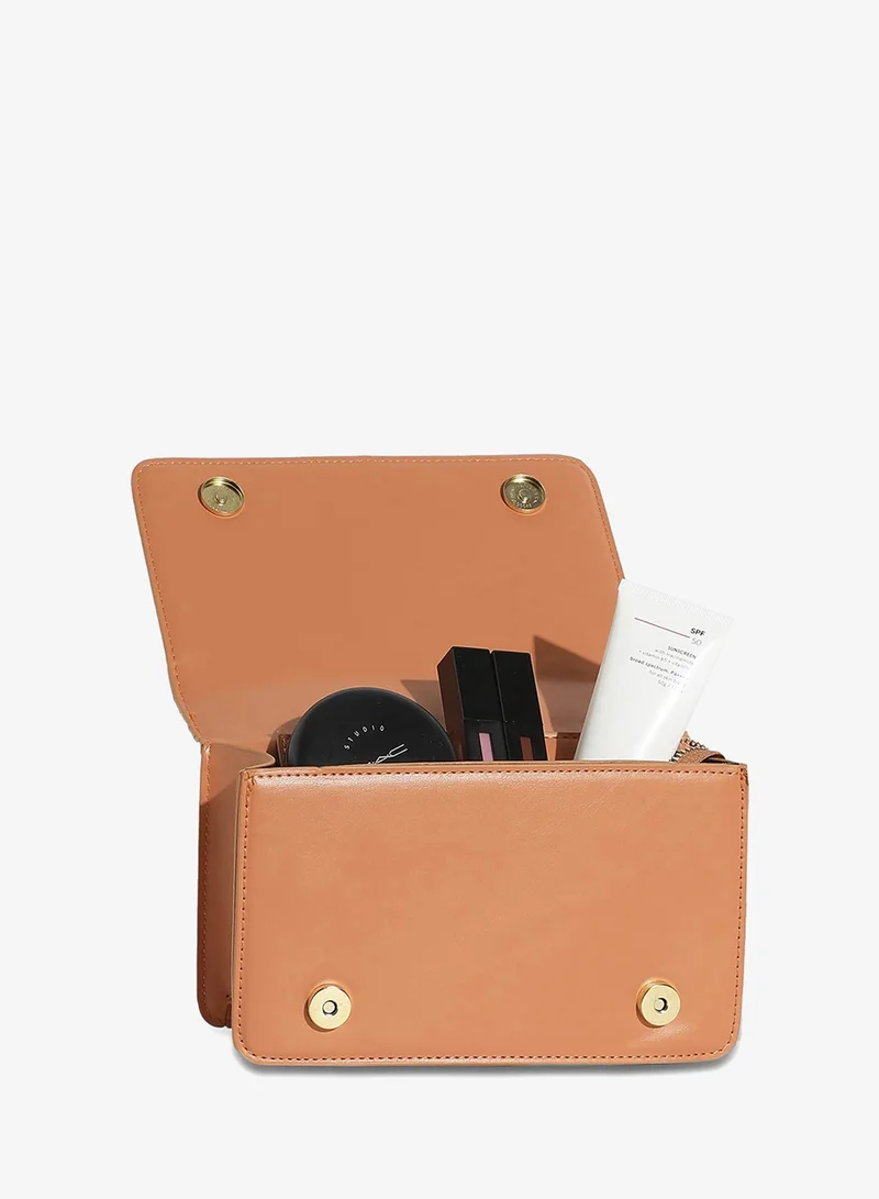 Haute Sauce Contrast Quilted Sling Bag - White & Orange