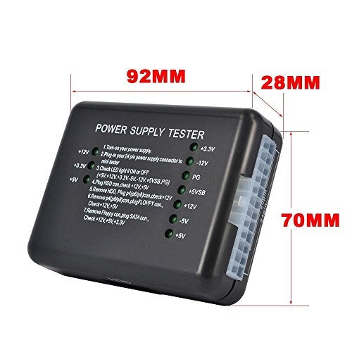 Oraima™ Oraima Power Supply Tester Motherboard Computer PC 24 pin 20 pin 8 pin 6 pin 4 pin for PSU, ATX, SATA, HDD, SMPS, PC, Floppy with LED Indicator Light - Image 2