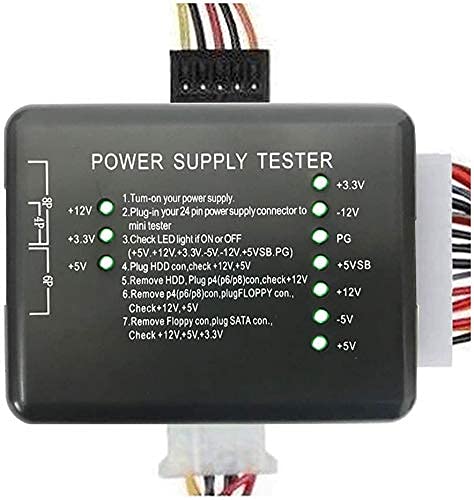 Oraima™ Oraima Power Supply Tester Motherboard Computer PC 24 pin 20 pin 8 pin 6 pin 4 pin for PSU, ATX, SATA, HDD, SMPS, PC, Floppy with LED Indicator Light - Image 1