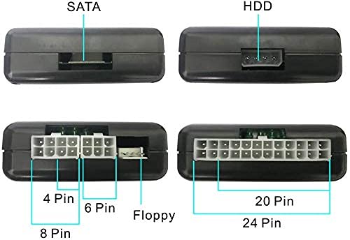 Oraima™ Oraima Power Supply Tester Motherboard Computer PC 24 pin 20 pin 8 pin 6 pin 4 pin for PSU, ATX, SATA, HDD, SMPS, PC, Floppy with LED Indicator Light - Image 3