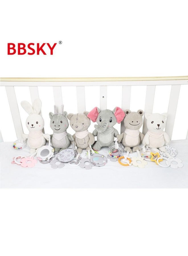 bbsky Baby Stroller Pendant Wind Chimes Cartoon Animal Teether Bed Bell Pendant Newborn Soothing Plush Toy Rattle - Image 2