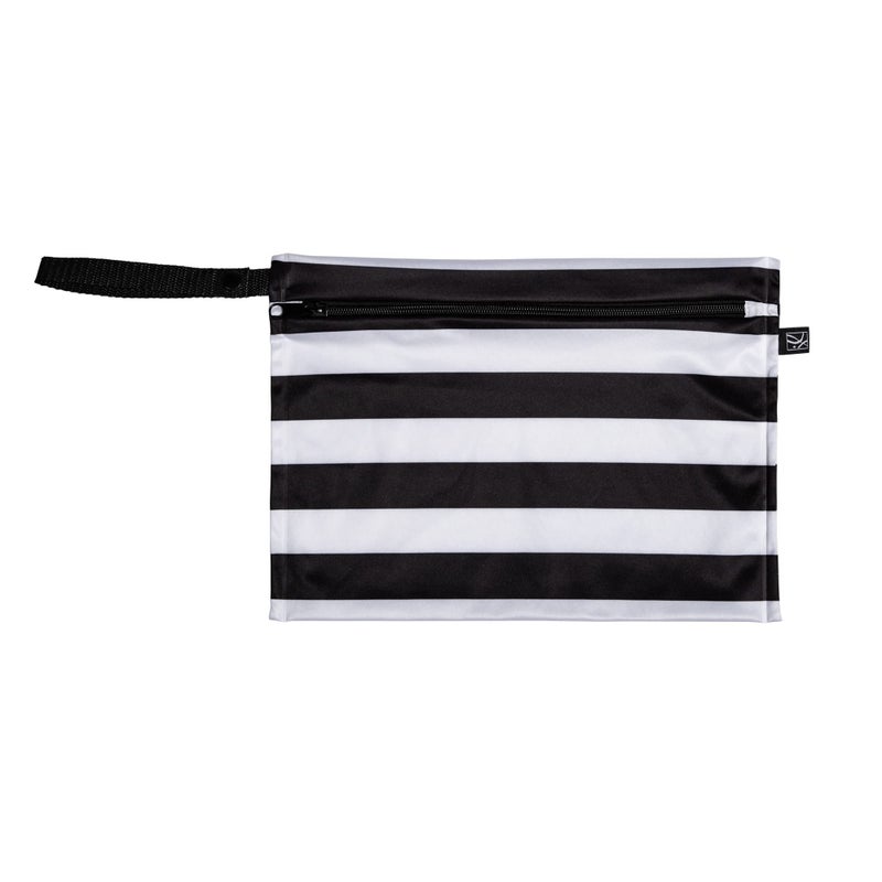 J.L. Childress Waterproof Wet & Dry Bags - Wet Bags for Swimsuits, Cloth Diapers & Baby Clothes, Leak Proof, Travel Organizer for Beach, Pool, Daycare, Machine Washable, Reusable- Black Stripe, 2 Pack - Image 4