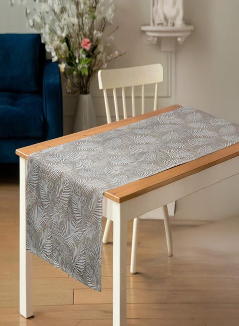 مفرش طاولة من الكتان من انتكس هوم اناليا مناسب لطاولات الاستقبال وغرف المعيشة وغرف النوم - تصميم عصري - طقم من قطعتين 45x130 cm