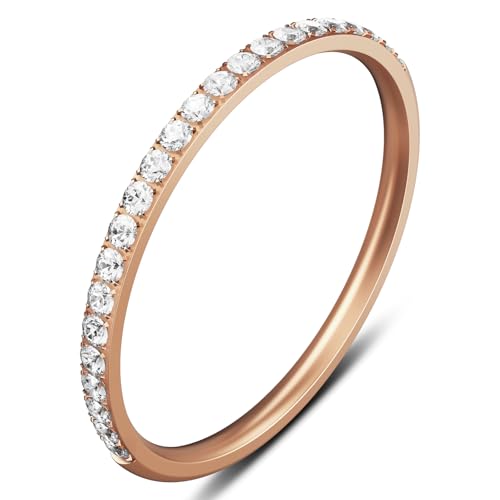 ZOOROO 2-Pack 14K Gold Plated Stacking Rings for Oura Ring Gen 4/Oura Ring Gen 3, Cubic Zirconia Simulated Diamond Oura Stack Rings for Women - Image 2