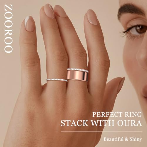 ZOOROO 2-Pack 14K Gold Plated Stacking Rings for Oura Ring Gen 4/Oura Ring Gen 3, Cubic Zirconia Simulated Diamond Oura Stack Rings for Women - Image 5