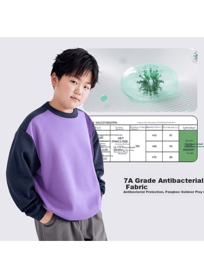 TABE Little Pig Tony Boys' Fleece-lined Pullover Hoodie Kids' Sports Sweatshirt Loose Fit Red Youth Casual Top - Image 1