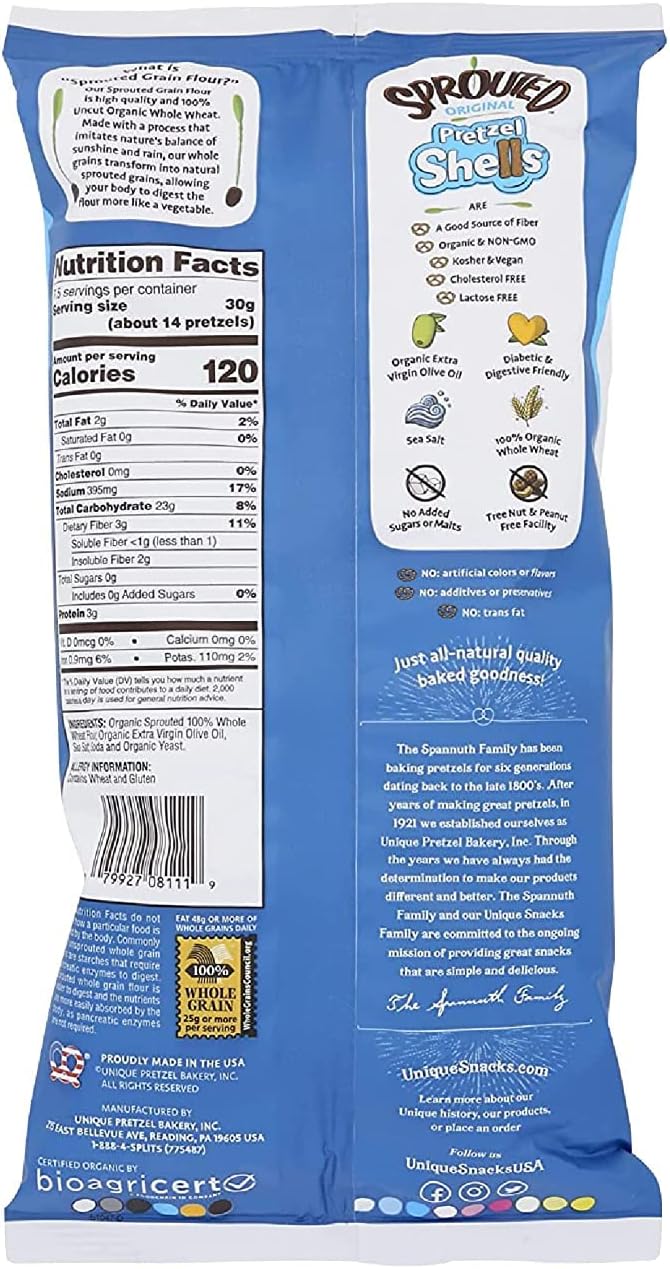 Unique Snacks Organic Sprouted Pretzel Shells - Image 2