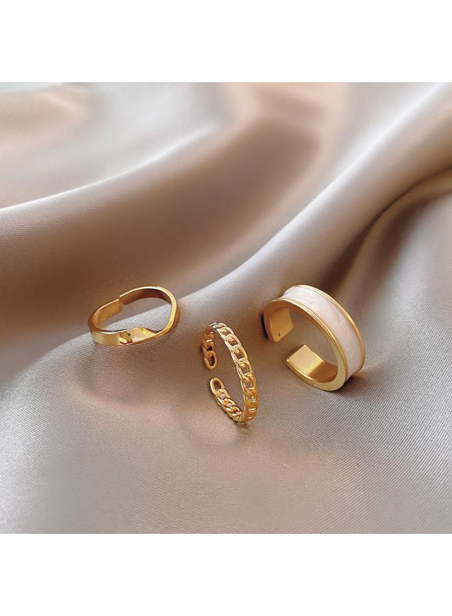 Trendy Suit Ring Female Retro Niche Personality Pearl Ring Ring Cold Style High Sense Hand Jewelry