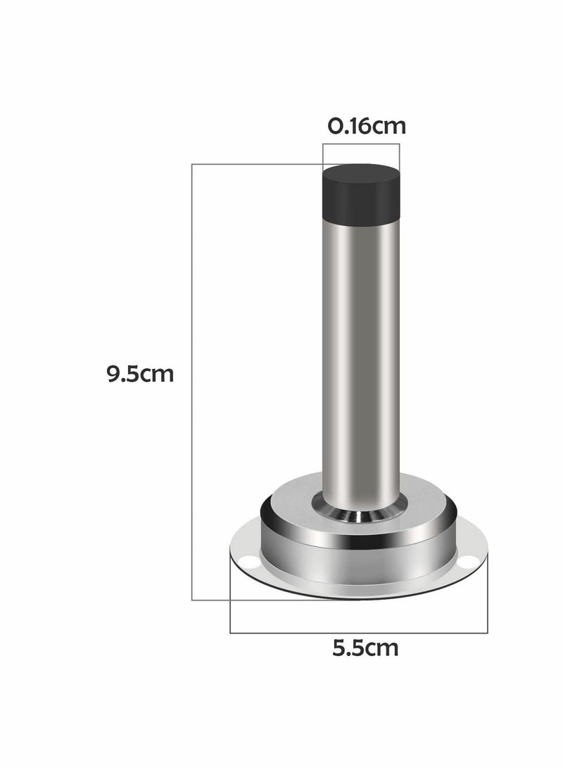 Metal Stainless Steel Wall Mounted Sound Dampening Self Adhesive Door Stopper -Pack of 4 (3M) - Image 4