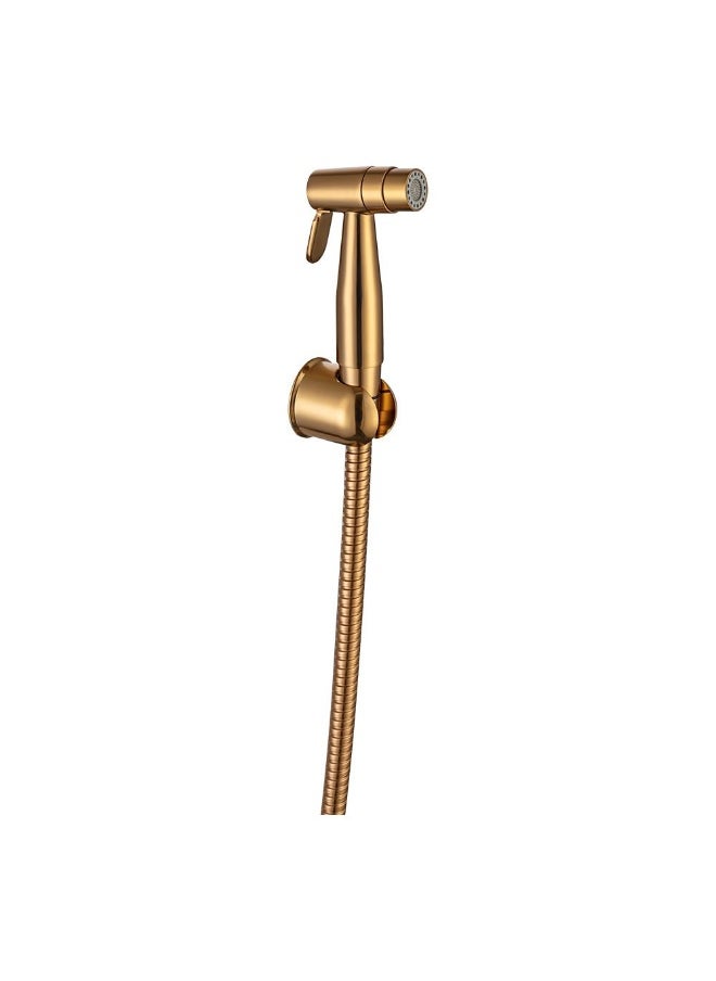 DANUBE HOME Milano Plus Omega Shattaf Set - Snow Gold Finish| Brass Jet Spray With Trigger Control Handheld Bidet Sprayer Kit-Shattaf, Hose And Holder Fits All Standard Shower Hoses Bathroom Fixtures  - Image 4