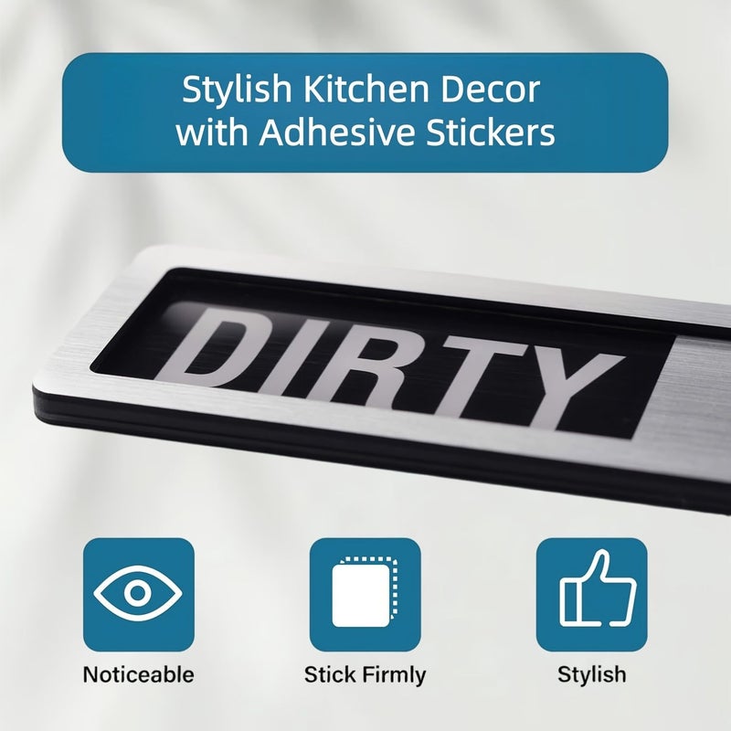 Black And White Dishwasher Clean Dirty Indicator With Adhesive Sticker 7 X 2 Inch - Image 4
