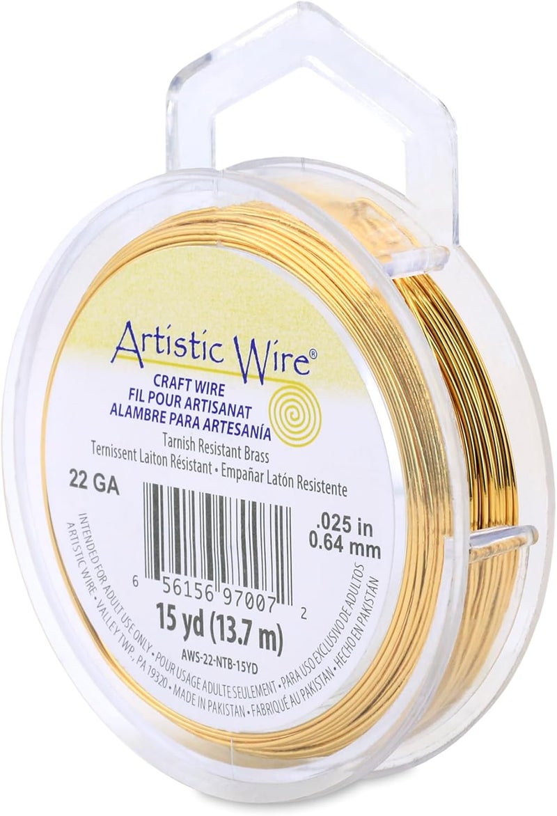 Artistic Wire 22 Gauge Tarnish Resistant Brass Craft Wire - 15 Yards - Image 1