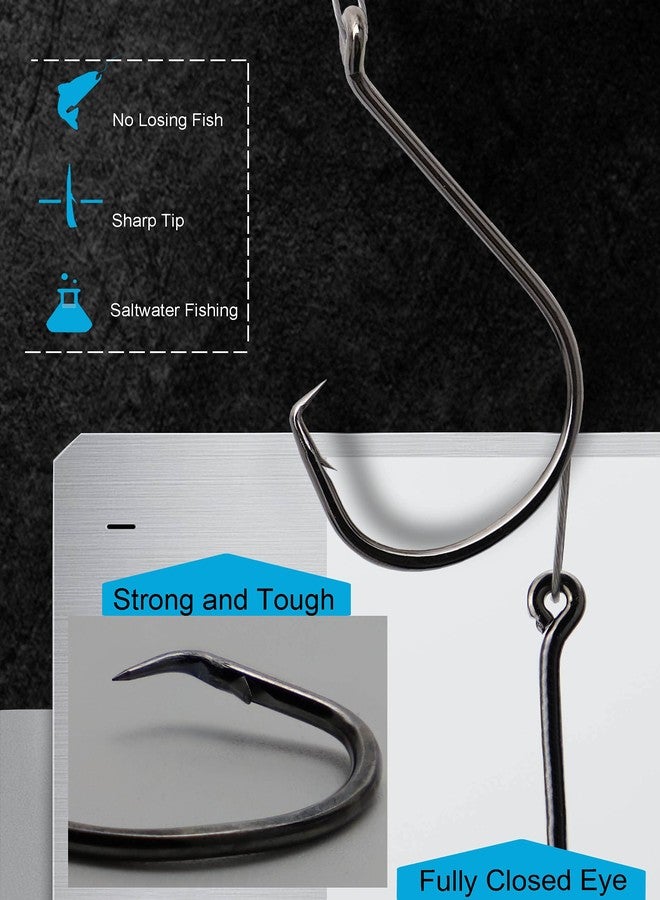 Beoccudo Circle Hooks Rigs Saltwater Steel Leader Wire, 25pcs Heavy Duty Circle Hook with Leader Wire Bass Catfish Fishing Lure Rig 2/0 - Image 4