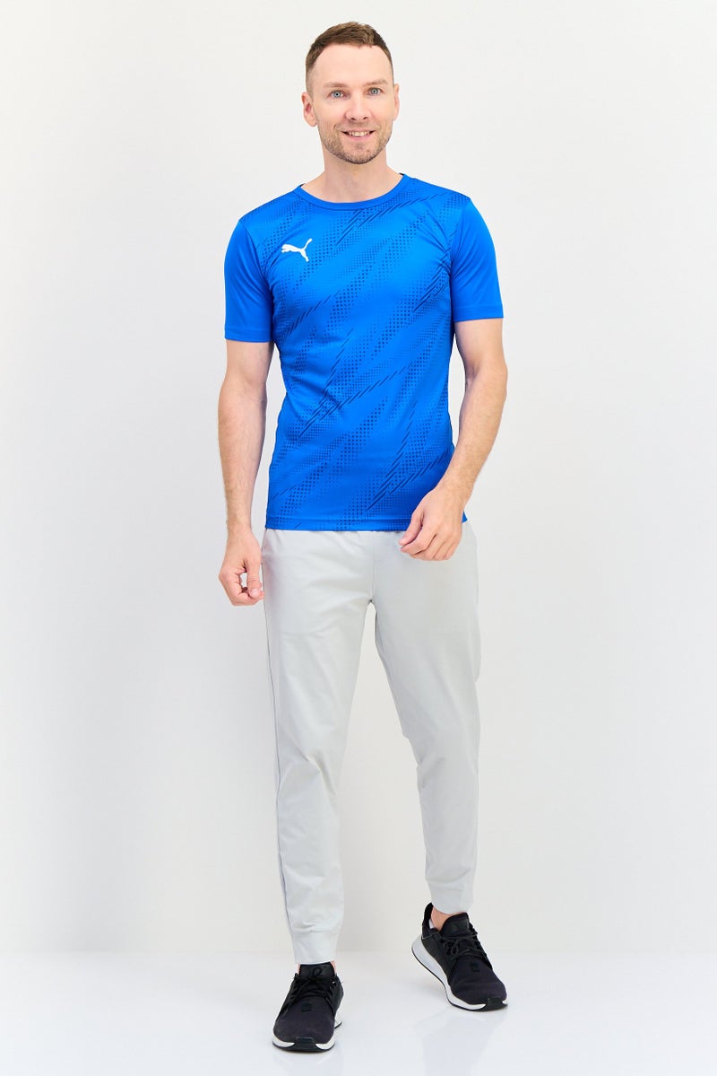 PUMA قميص كرة القدم للرجال بقصة ضيقة بأكمام قصيرة، أزرق ملكي - Image 2