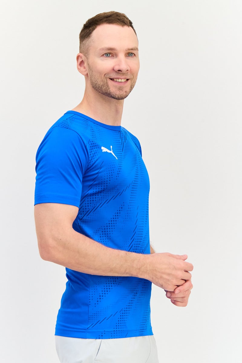 PUMA قميص كرة القدم للرجال بقصة ضيقة بأكمام قصيرة، أزرق ملكي - Image 3