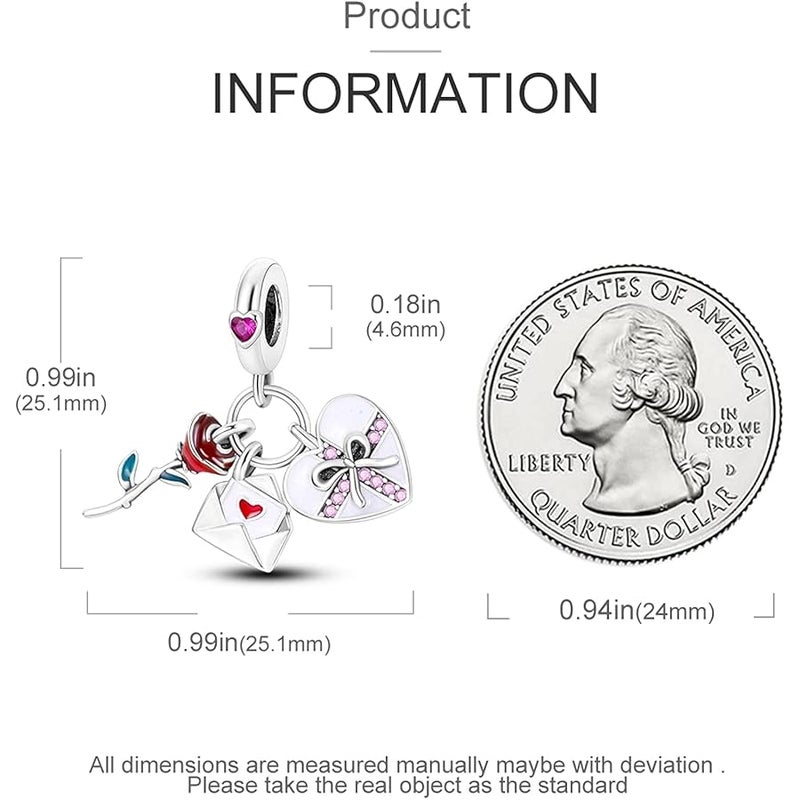Parmuz 925 Sterling Silver Charms for Bracelet Necklace Mom Heart Love Dangle Charm Beads for Women Mother Grandmother Mother’s Day Gift, Sterling Silver, Cubic Zirconia - Image 2