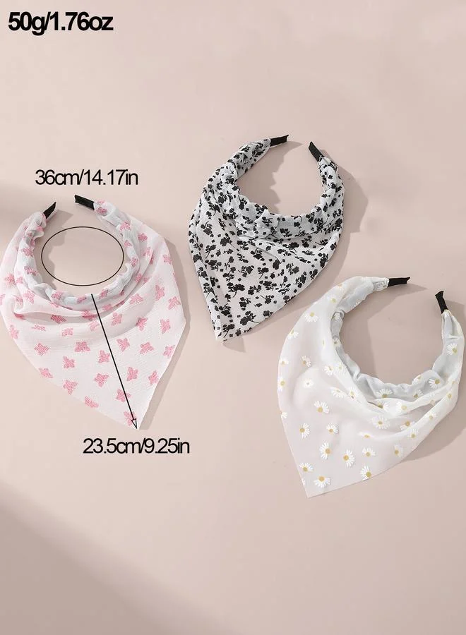 Take Two  Set of 3 - Printed Triangle Headband for Women | Best Price UAE
