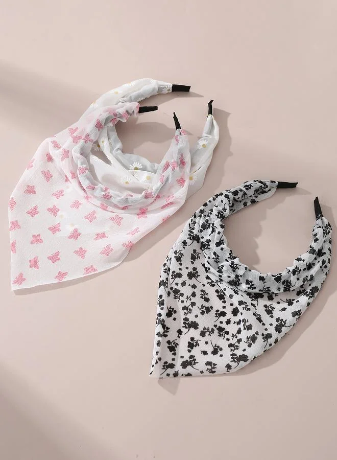 Take Two  Set of 3 - Printed Triangle Headband for Women | Best Price UAE