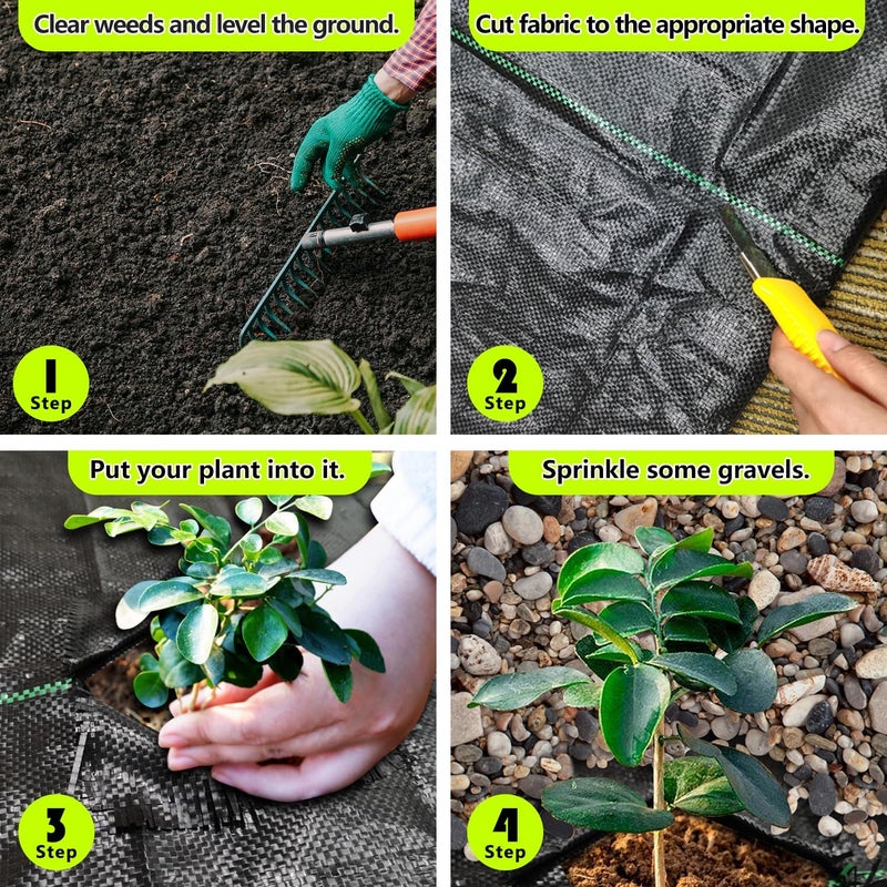 Sunifier Weed Barrier Fabric Heavy Duty 6ft x 300ft, Garden Weed Landscape Fabric, Ground Cover Weed Blocker Cloth, Landscaping Fabric for Garden, Vegetable Beds, Driveway (WBF-6ft x 300ft) - Image 5