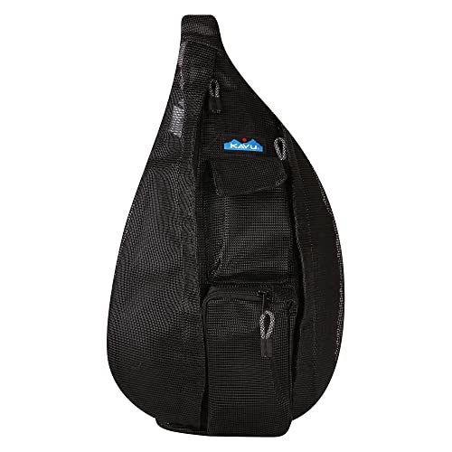 KAVU Beach Rope Bag Mesh Crossbody Sling Backpack - Black - Image 5