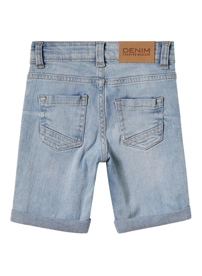 أطفال وأكثر Babies & More Toddler Boys Light Blue Denim Shorts