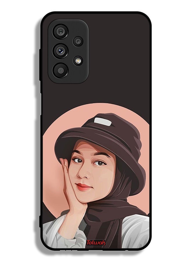 Tolwak Samsung Galaxy A23 5G Protective Case Cover Cute Hat Girl Paint Art - Image 1