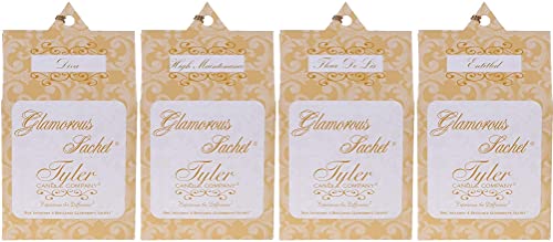 tyler Tyler Candle Glamorous Sachets Bundle 4 Reusable Glamorous Sachet Each DivaHigh Maintenance Fleur De Lis Entitled 